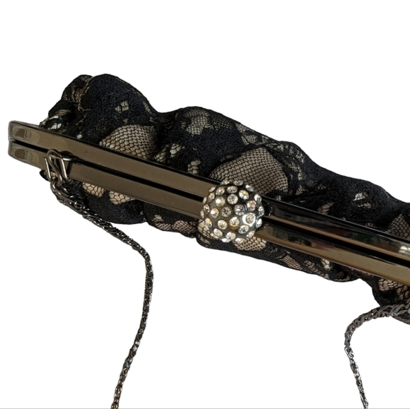 😃Jessica McClintock cream and black lace clutch - Picture 4 of 7